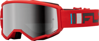 Fly Racing Youth Zone Goggle Red/Charcoal with Silver Mirror Smoke Lens - Kelly Motorsports