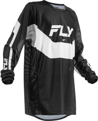 Fly Racing Yth Kinetic Mesh Jersey Black/White Youth - Part Number 380 - 330YL - Kelly Motorsports