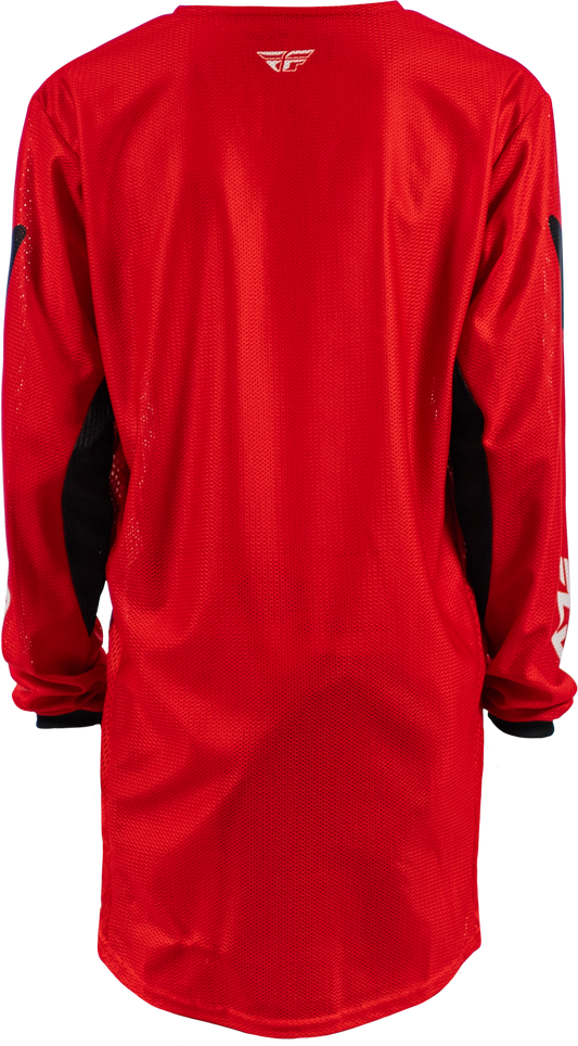 Fly Racing YTH Kinetic Mesh Jersey Red/Black/White YM - Lightweight Performance Motocross Jersey - Kelly Motorsports