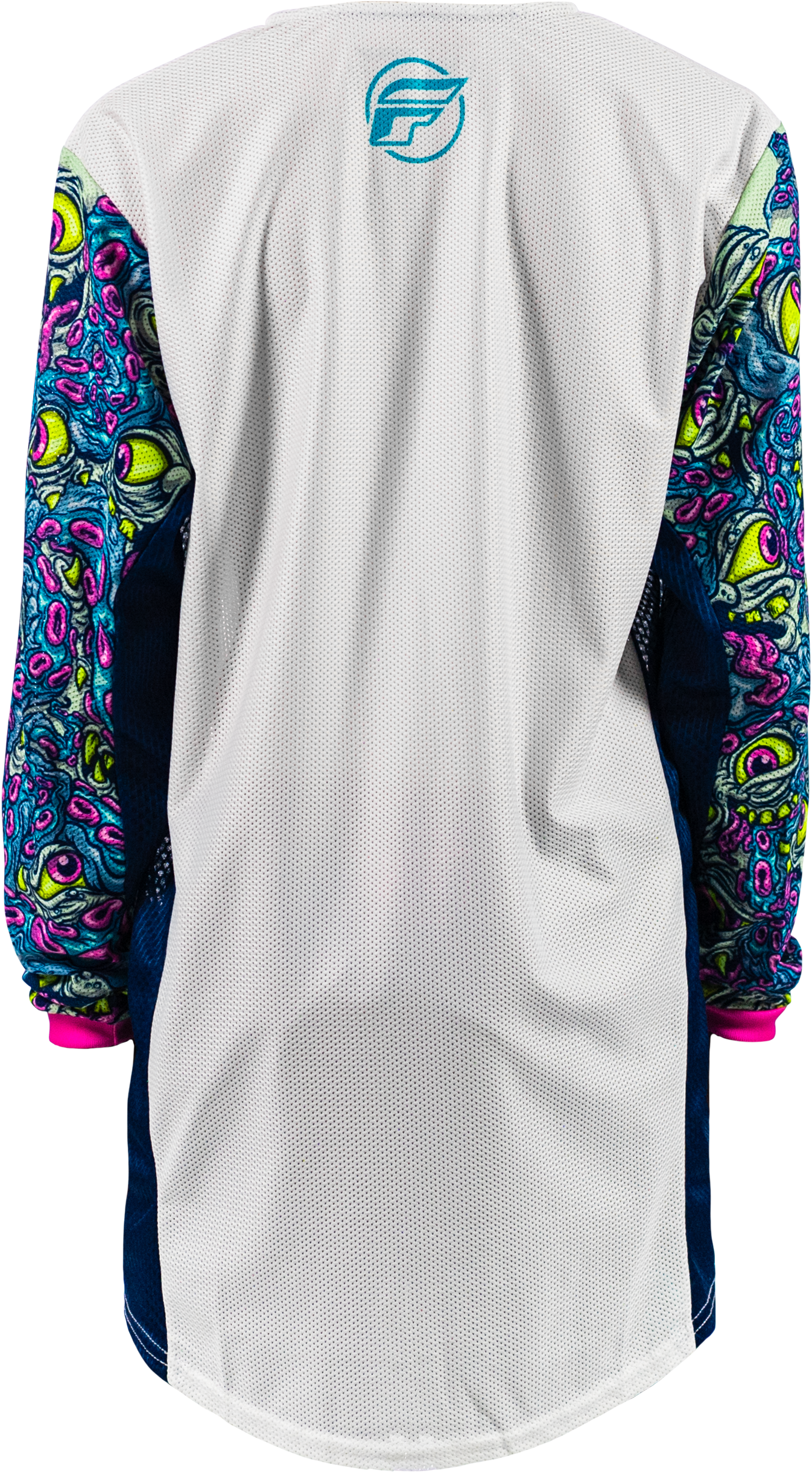 Fly Racing YTH Kinetic Mesh Mutant Jersey White/Blue/Yellow - Part 380 - 334YL - Kelly Motorsports