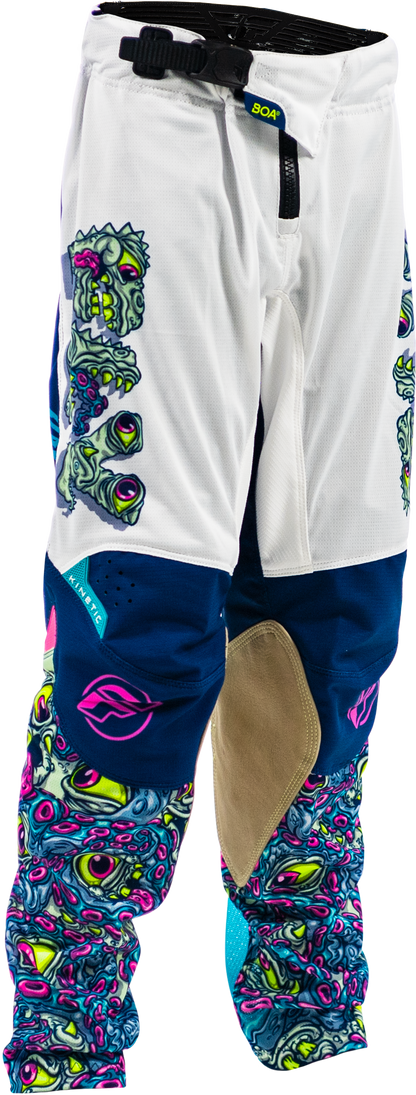 Fly Racing Yth Kinetic Mutant Mesh Pants White/Blue/Multi Size 22 - Kelly Motorsports