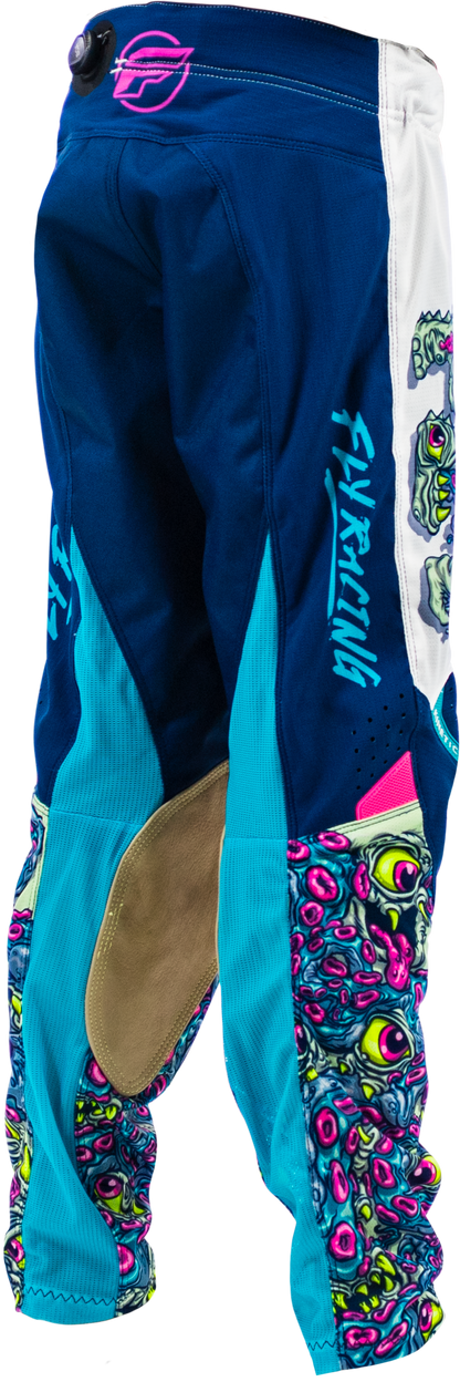 Fly Racing Yth Kinetic Mutant Mesh Pants White/Blue/Multi Size 22 - Kelly Motorsports