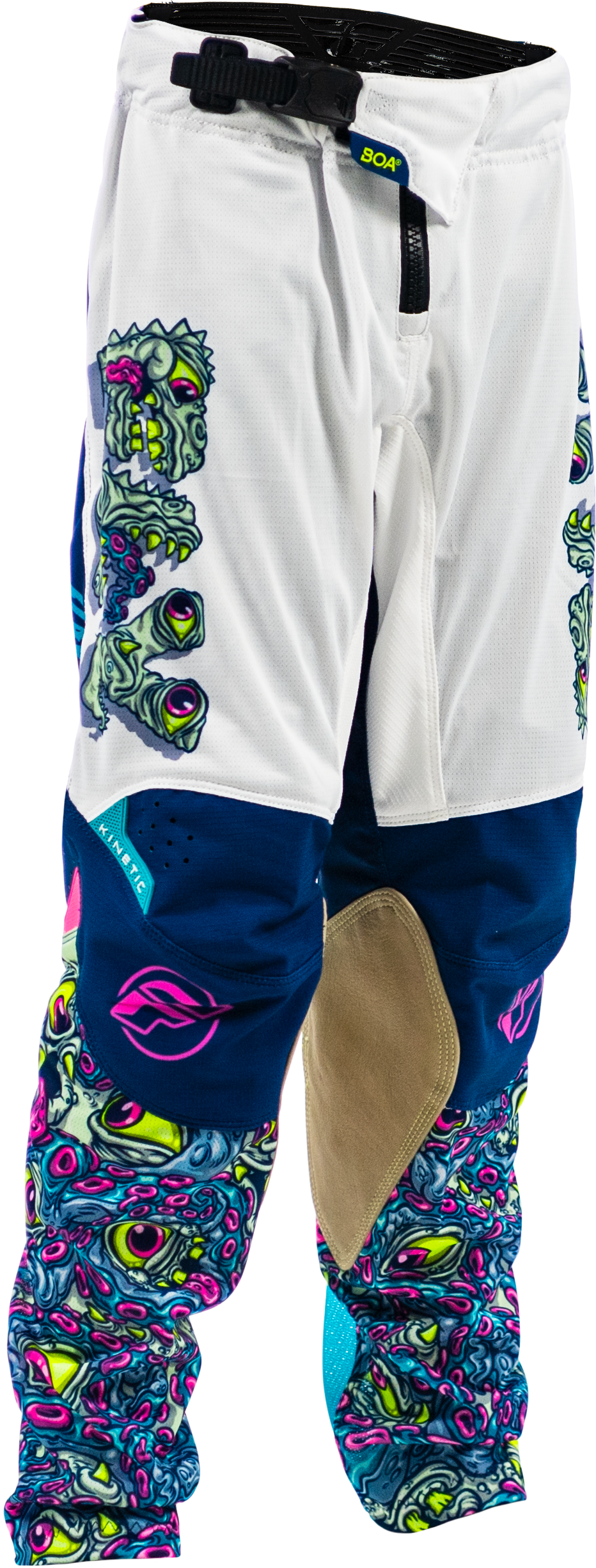 Fly Racing Yth Kinetic Mutant Mesh Pants White/Blue/Multicolor Size 26 - Kelly Motorsports