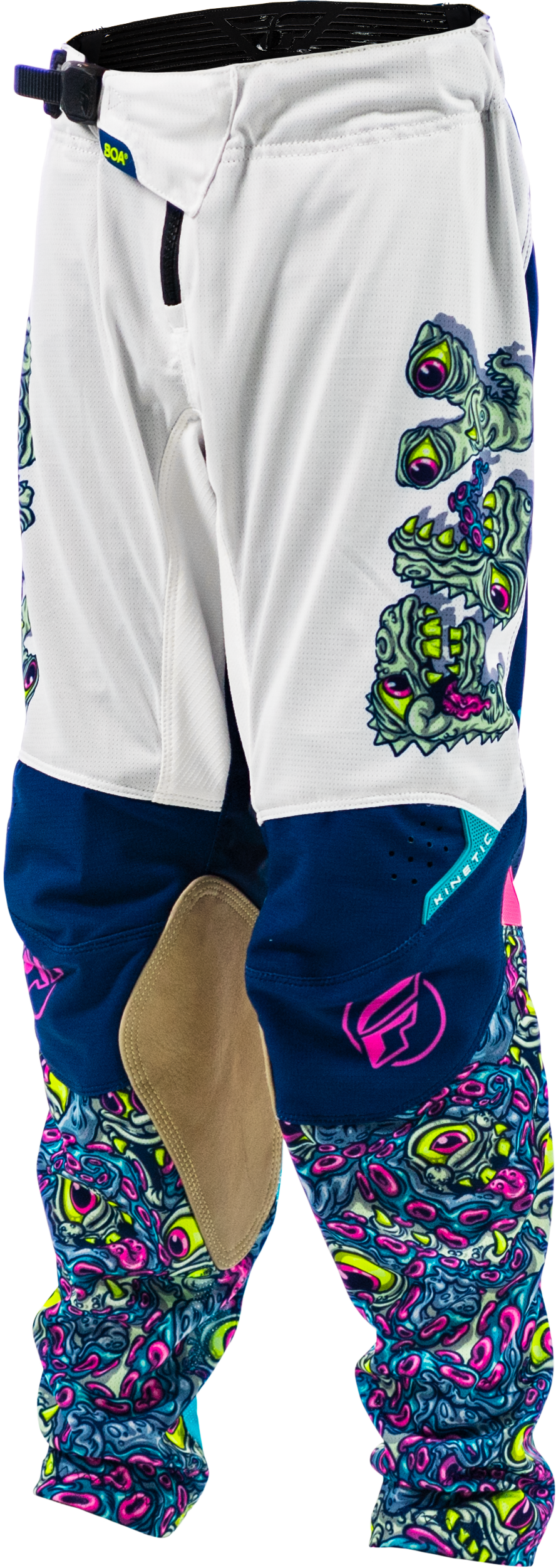 Fly Racing Yth Kinetic Mutant Mesh Pants White/Blue/Multicolor Size 26 - Kelly Motorsports