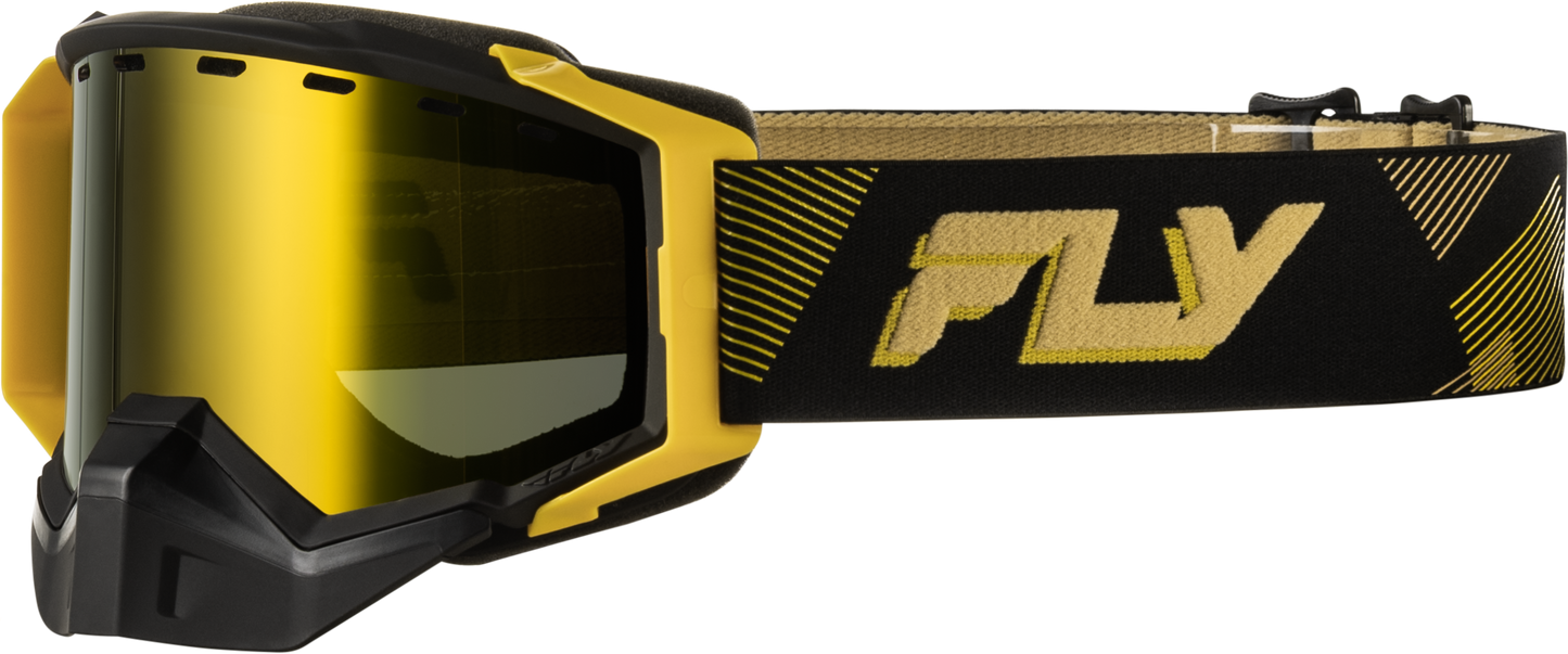 Fly Racing Zone Elite Sn Goggle Black/Gold with Gold Mirror and Yellow Lens - Kelly Motorsports