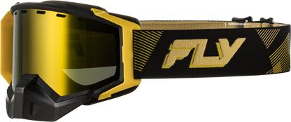 Fly Racing Zone Elite Sn Goggle Black/Gold with Gold Mirror and Yellow Lens - Kelly Motorsports