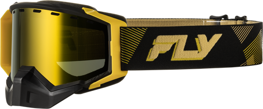 Fly Racing Zone Elite Sn Goggle Black/Gold with Gold Mirror and Yellow Lens - Kelly Motorsports