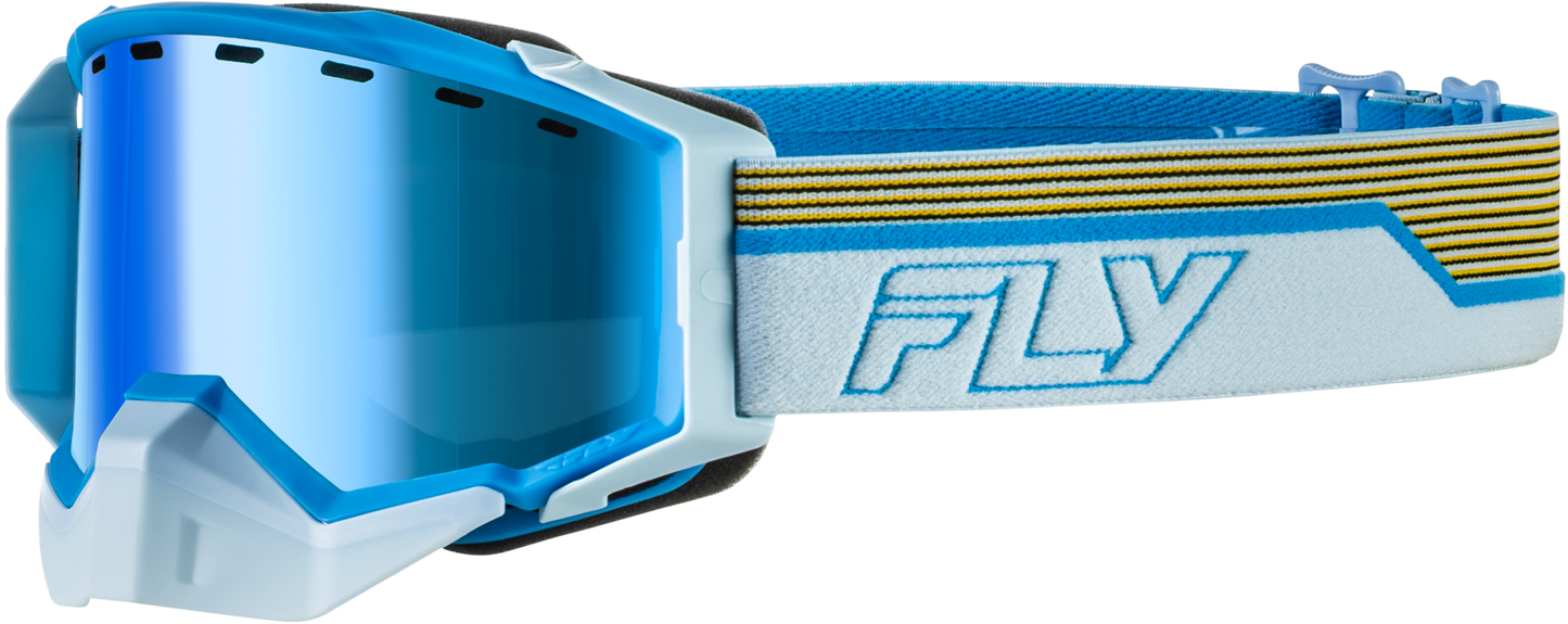 Fly Racing Zone Elite Snow Goggles with Dark Blue Mirror and Polarized Amber Lens - Kelly Motorsports