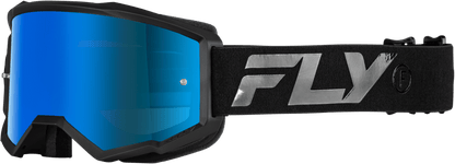 FLY RACING Zone Goggle Black/Black with Sky Blue Mirror and Smoke Lens - Kelly Motorsports