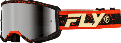 Fly Racing Zone Goggle Black/Red/Cream with Silver Mirror Smoke Lens - Kelly Motorsports