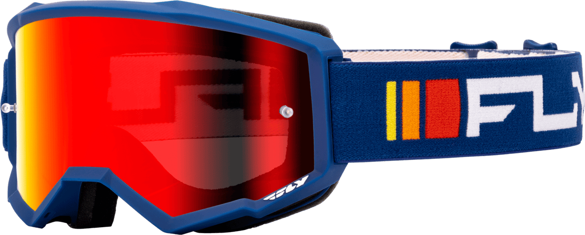 FLY Racing Zone Goggle Navy/White with Red Mirror/Smoke Lens - Kelly Motorsports