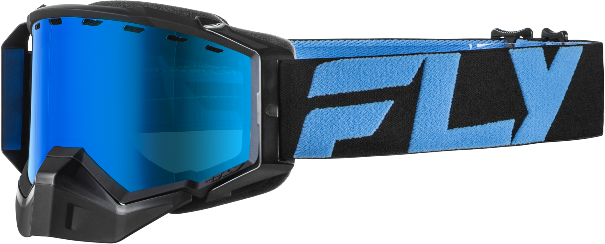 Fly Racing Zone Snow Goggle Black/Blue with Sky Blue Mirror and Blue Lens - Kelly Motorsports