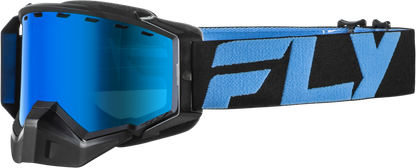 Fly Racing Zone Snow Goggle Black/Blue with Sky Blue Mirror and Blue Lens - Kelly Motorsports
