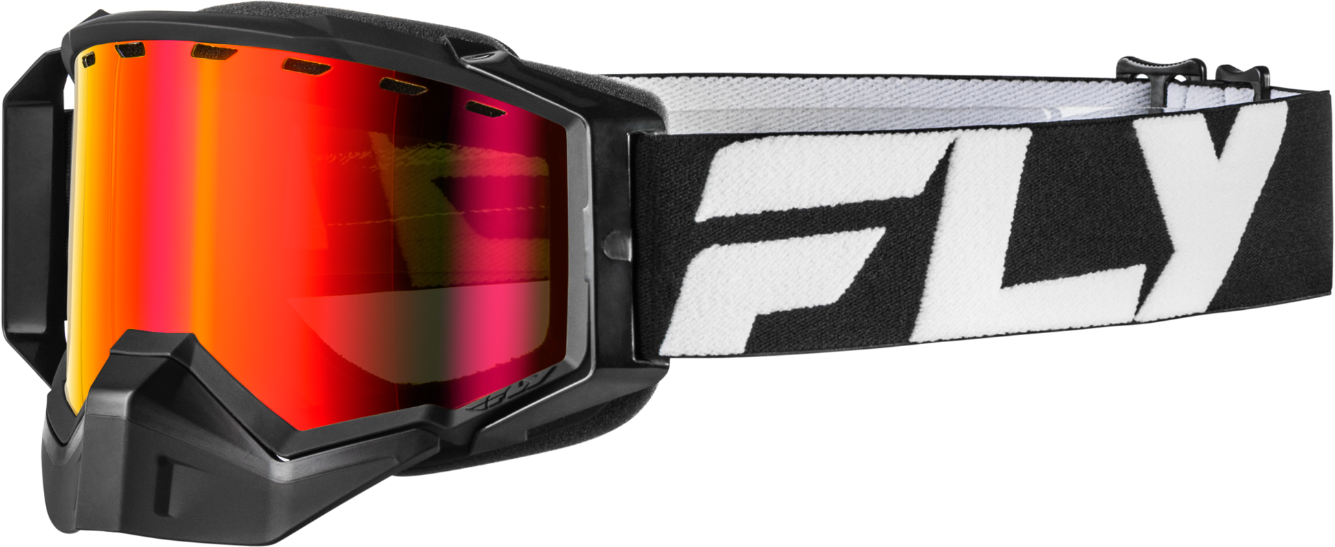 Fly Racing Zone Snow Goggle Black/White with Red Mirror and Amber Lens - Kelly Motorsports