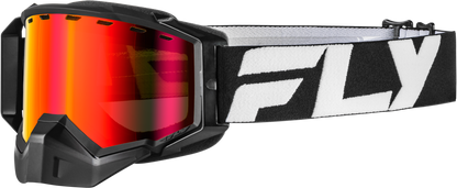 Fly Racing Zone Snow Goggle Black/White with Red Mirror and Amber Lens - Kelly Motorsports