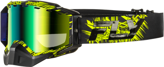 Fly Racing Zone Snow Goggle Green/Black with Green Mirror and Yellow Lens - Kelly Motorsports