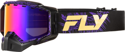 Fly Racing Zone Snow Goggle in Purple/Tan with Purple Mirror and Amber Lens - Kelly Motorsports