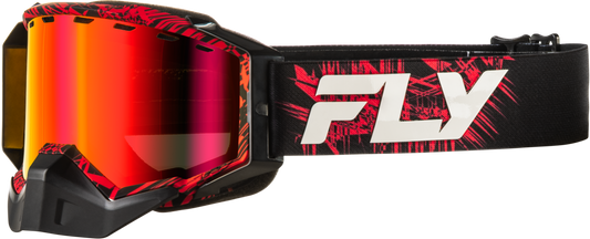 Fly Racing Zone Snow Goggle Red and Black with Red Mirror and Amber Lens - Kelly Motorsports