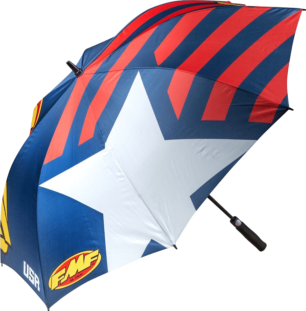 FMF Blue 8-Panel Collapsible Umbrella FA21194901 with Molded Handle Grip - Kelly Motorsports