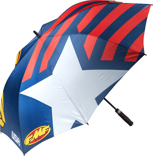 FMF Blue 8-Panel Collapsible Umbrella FA21194901 with Molded Handle Grip - Kelly Motorsports