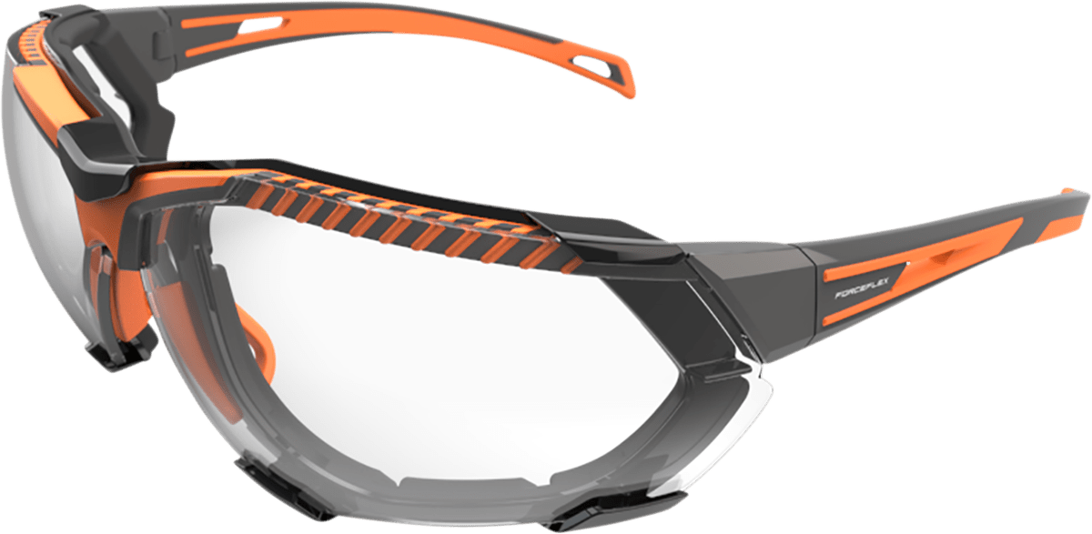 FORCEFLEX FF4 Sunglasses - Foam - Gray/Orange - Clear Lens FF4-04054-041 - Kelly Motorsports