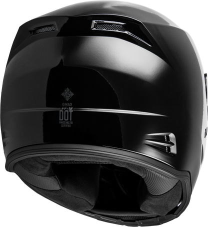 GMAX F1180026 FF 18 Solid Black Helmet with Sun Shield and Advanced Ventilation - Kelly Motorsports