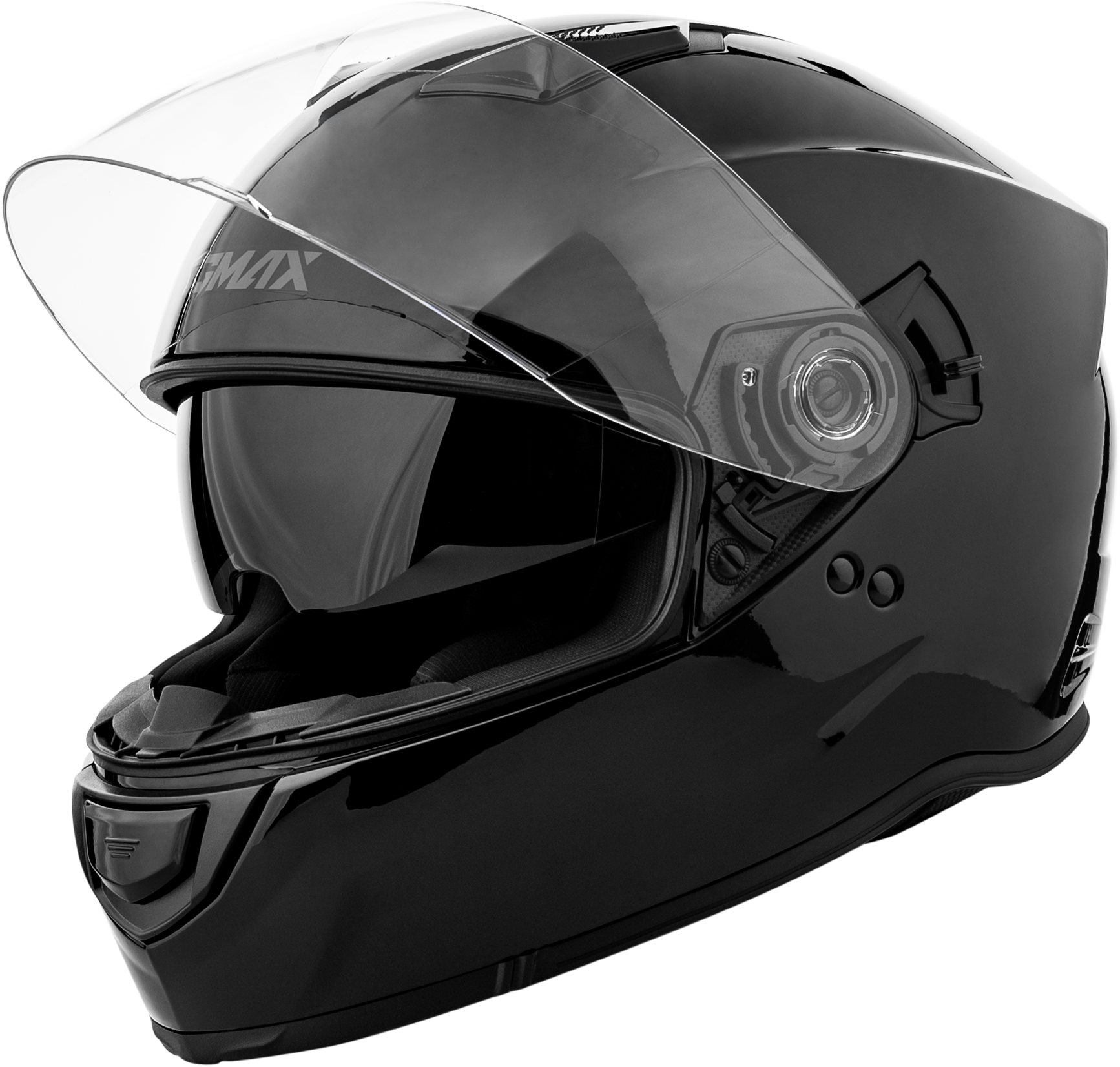 GMAX F1180028 FF 18 Solid Helmet in Black with Sun Shade and Advanced Ventilation - Kelly Motorsports