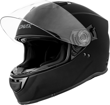 GMAX F1180076 FF 18 Solid Matte Black Helmet with Sun Shield and Advanced Ventilation - Kelly Motorsports