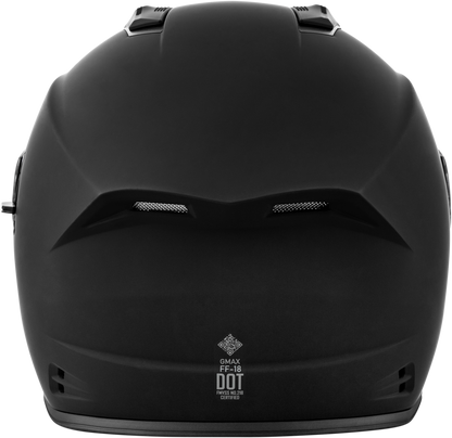 GMAX F1180077 FF 18 Solid Matte Black Helmet with Sun Shade and Advanced Ventilation - Kelly Motorsports