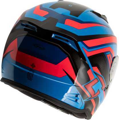 GMAX F11811217 FF 18 Drift Helmet Black/Blue/Red XL with UV400 Face Shield and Comfort Features - Kelly Motorsports
