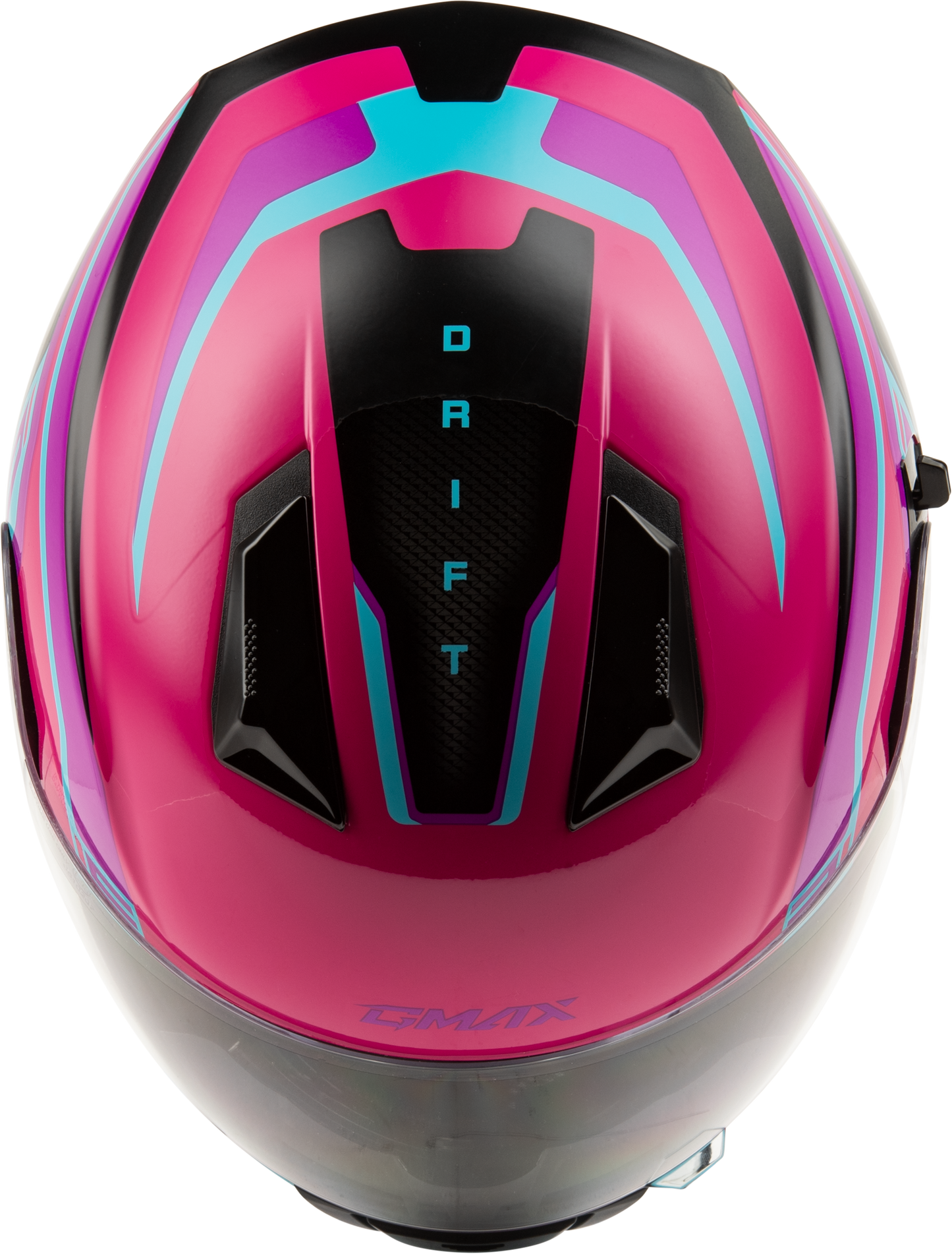 GMAX F11811394 FF 18 Drift Helmet Pink/Blue/Black Small with Sun Shade and Intercom Compatibility - Kelly Motorsports
