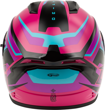 GMAX F11811394 FF 18 Drift Helmet Pink/Blue/Black Small with Sun Shade and Intercom Compatibility - Kelly Motorsports