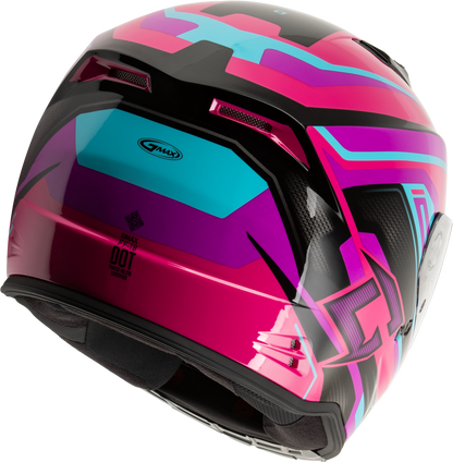 GMAX F11811397 FF 18 Drift Helmet Pink/Blue/Black XL with Sun Shield and Advanced Ventilation - Kelly Motorsports