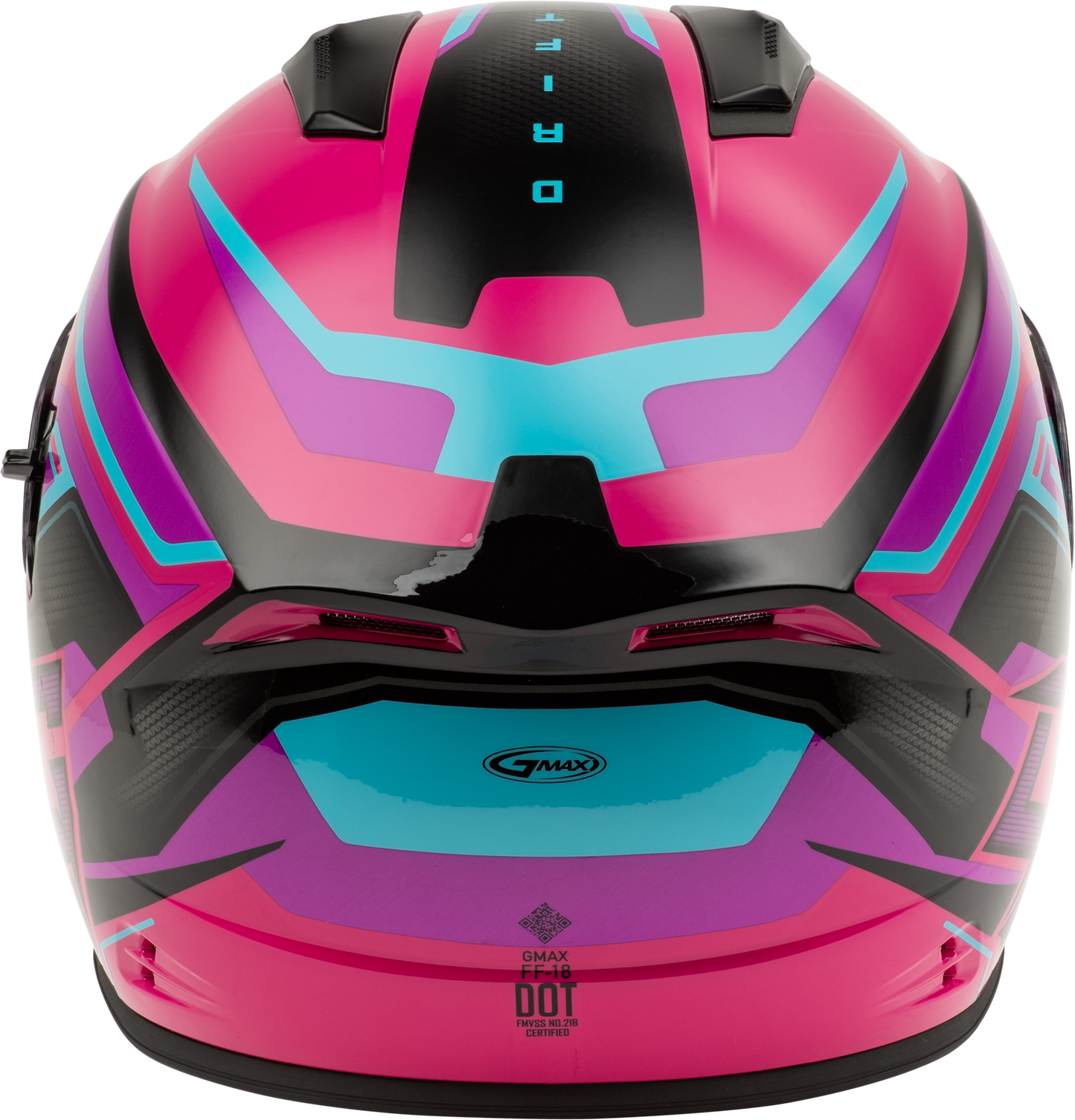 GMAX F11811398 FF 18 Drift Helmet Pink/Blue/Black with DOT Approval and Advanced Ventilation - Kelly Motorsports