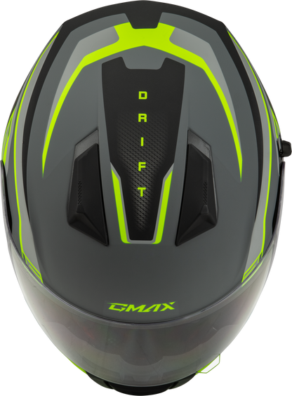 GMAX F1181334 FF 18 Drift Helmet Matte Grey with Hi - Viz Sun Shield - Kelly Motorsports