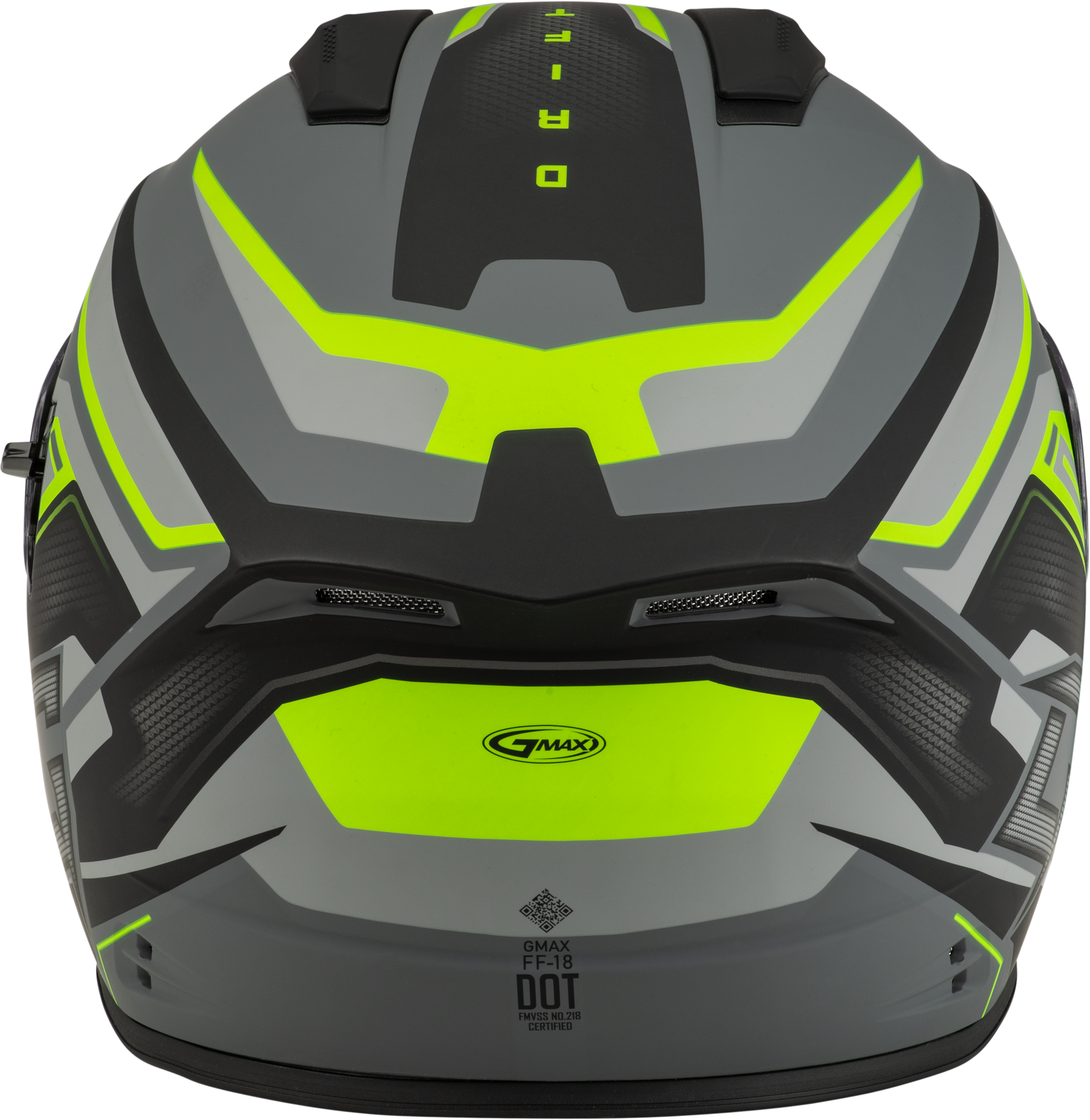 GMAX F1181337 FF 18 Drift Helmet Matte Grey with Hi - Viz XL - Kelly Motorsports