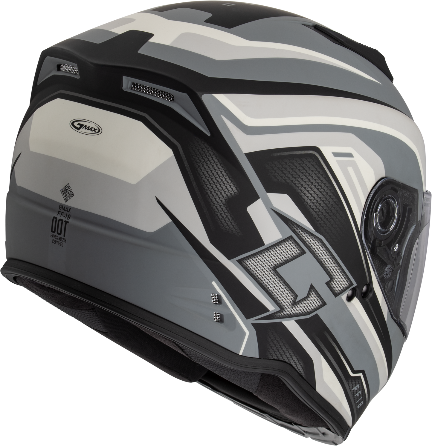 GMAX F1181815 Drift Matte Grey/Silver/Black Motorcycle Helmet with Sun Shield and Bluetooth Compatibility - Kelly Motorsports