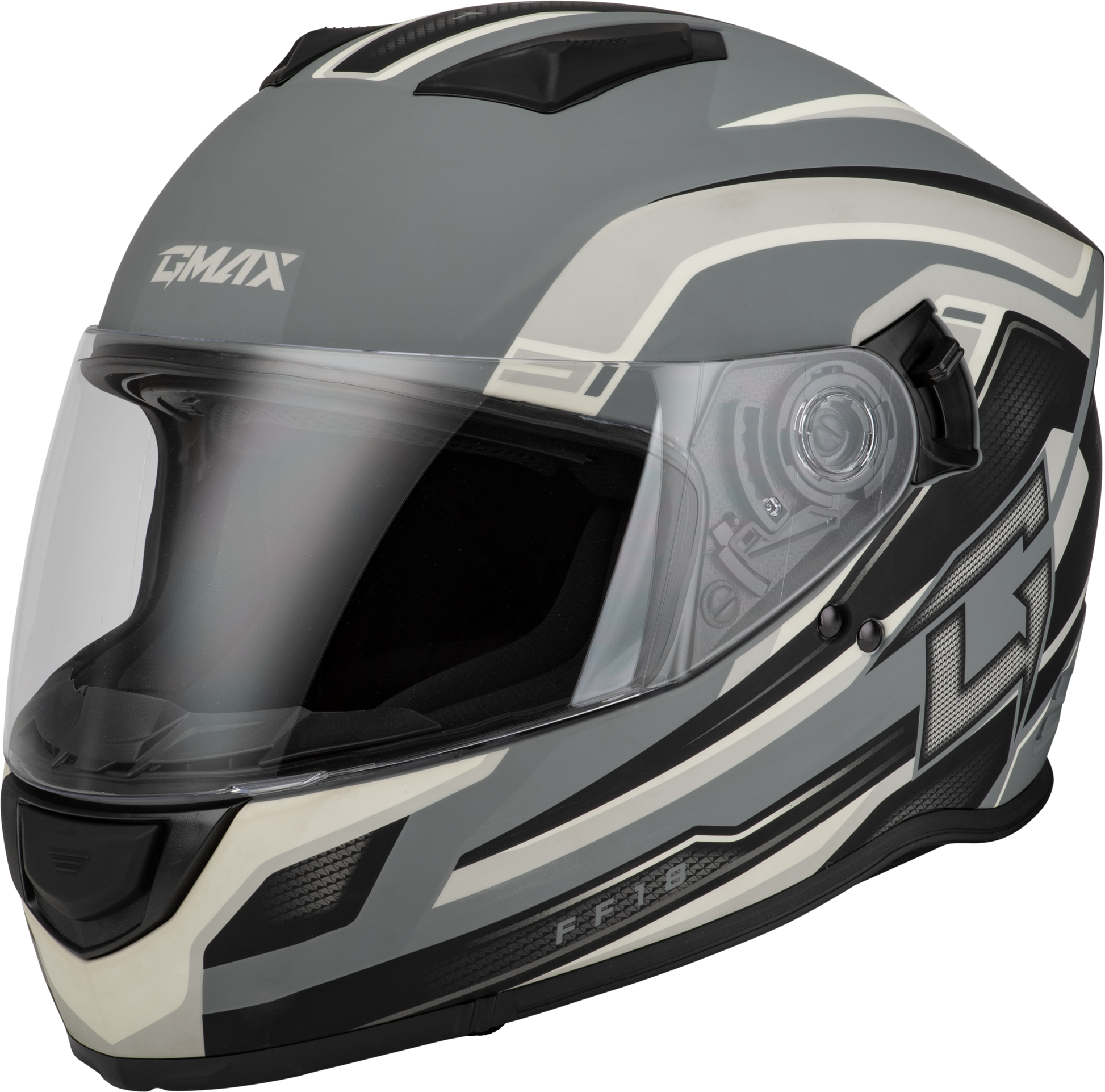 GMAX F1181816 FF 18 Drift Helmet Matte Grey, Silver, and Black Large - Kelly Motorsports
