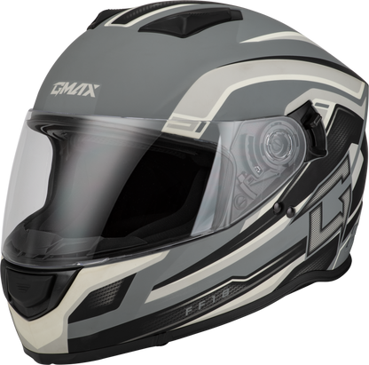 GMAX F1181817 FF 18 Drift Helmet Matte Grey/Silver/Black XL – DOT Approved Motorcycle Helmet with Sun Shade and Intercom Compatibility - Kelly Motorsports
