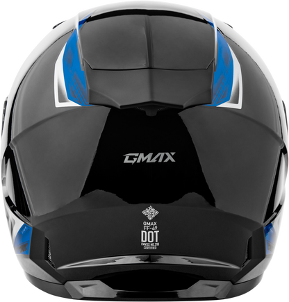 GMAX F1498134 FF - 49 Syth Helmet Black and Blue, Small - Lightweight DOT Approved Motorcycle Helmet with Removable COOLMAX® Interior and UV400 Shield - Kelly Motorsports