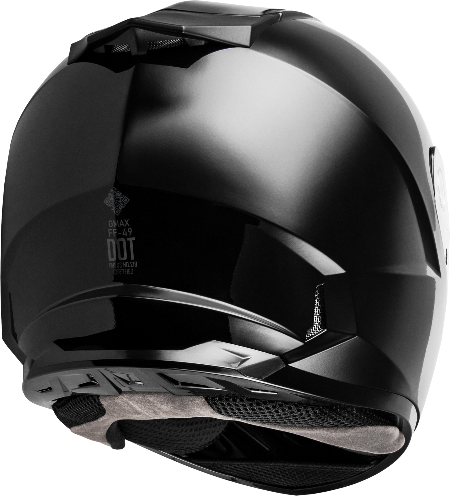 GMAX FF - 49 Solid Black Motorcycle Helmet with COOLMAX® Interior and UV400 Shield - Kelly Motorsports