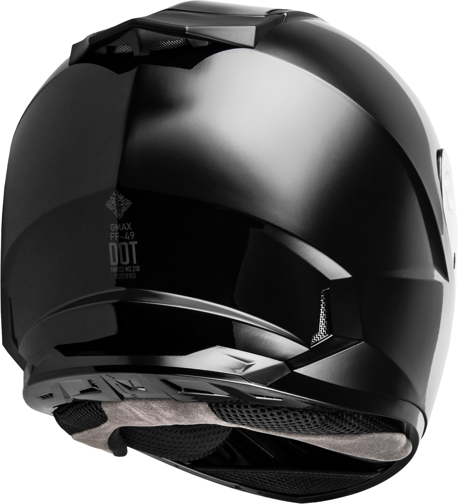 GMAX FF - 49 Solid Helmet Black XS with COOLMAX Technology and UV400 Shield - Kelly Motorsports