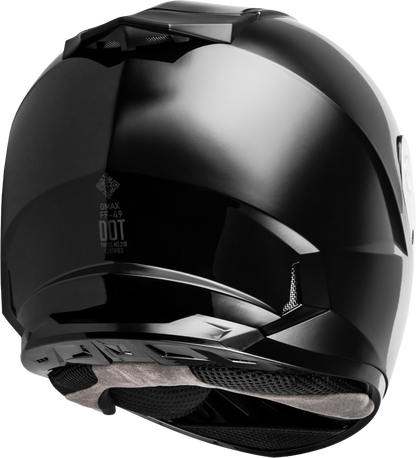 GMAX FF - 49 Solid Helmet Black XS with COOLMAX Technology and UV400 Shield - Kelly Motorsports