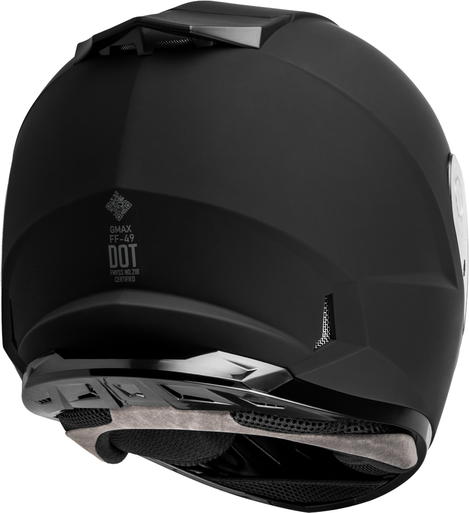 GMAX FF - 49 Solid Matte Black Motorcycle Helmet with COOLMAX® Interior and UV400 Shield - Kelly Motorsports