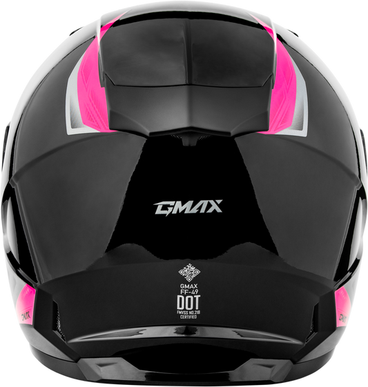 GMAX FF - 49 Syth Helmet Black/Pink Medium - Lightweight DOT Approved Motorcycle Helmet with COOLMAX® Interior and UV400 Shield - Kelly Motorsports