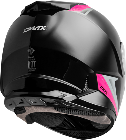 GMAX FF - 49 Syth Helmet Black/Pink Small - Lightweight, DOT Approved Motorcycle Helmet with COOLMAX® Interior and UV400 Shield - Kelly Motorsports