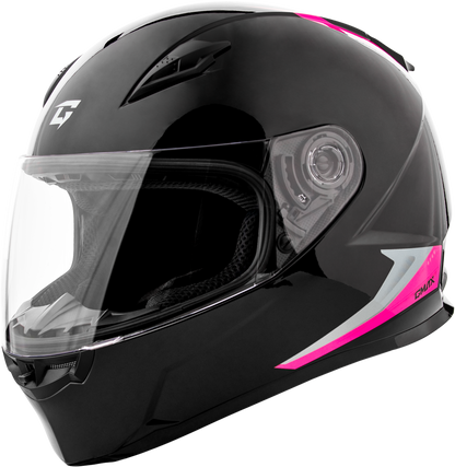 GMAX FF - 49 SYTH Helmet Black/Pink XS - Lightweight DOT Approved Motorcycle Helmet with COOLMAX® Interior and UV400 Shield - Kelly Motorsports