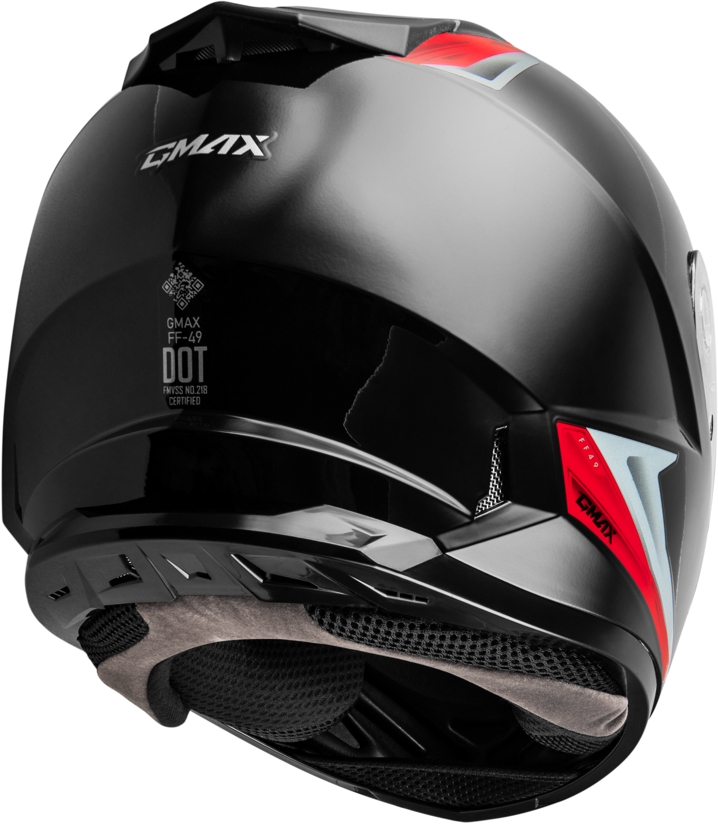 GMAX FF - 49 SYTH Helmet Black/Red Large with COOLMAX® Interior and UV400 Shield - Kelly Motorsports
