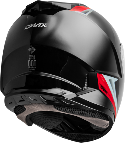 GMAX FF - 49 Syth Helmet Black/Red with COOLMAX® Interior and UV400 Shield - Kelly Motorsports