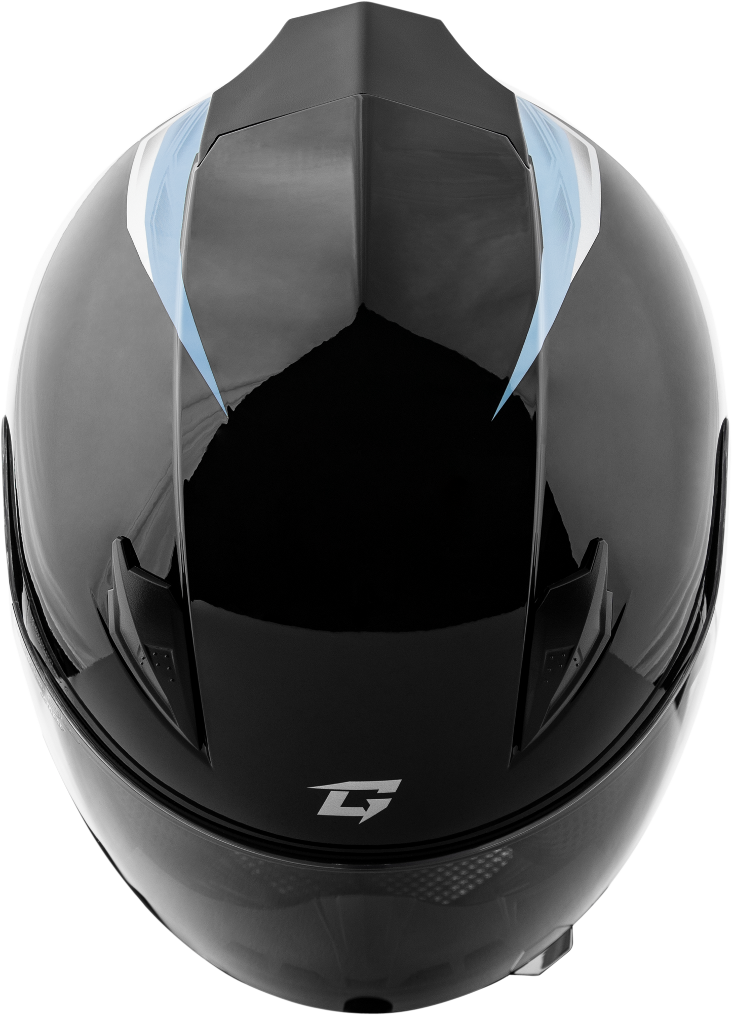 GMAX FF - 49 SYTH Helmet Black/Silver Blue Medium – DOT Approved Motorcycle Helmet with COOLMAX Interior and UV400 Shield - Kelly Motorsports